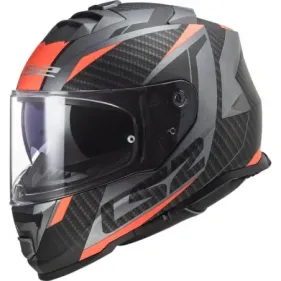 CASCO LS2 FF800 STORM II 2206 RACER TITANIO MATE NARANJA FLUOR