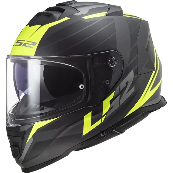 CASCO LS2 FF800 STORM II 2206 NERVE NEGRO MATE AMARILLO FLUOR