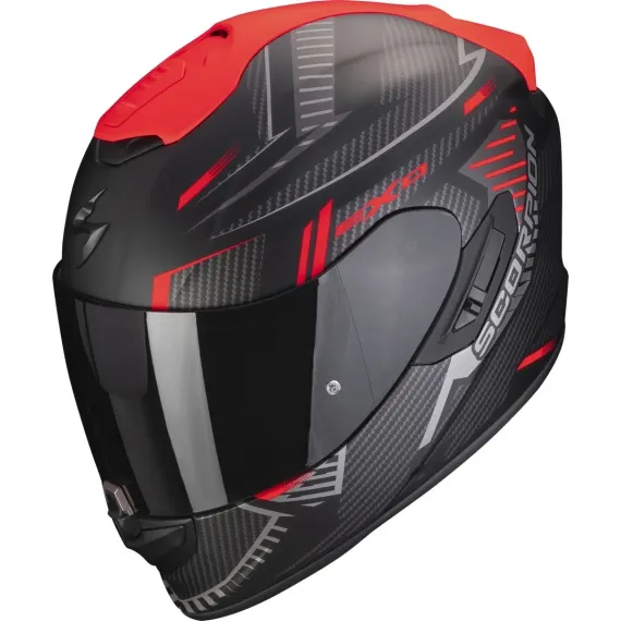 CASCO SCORPION EXO-1400 EVO AIR SHELL NEGRO MATE ROJO