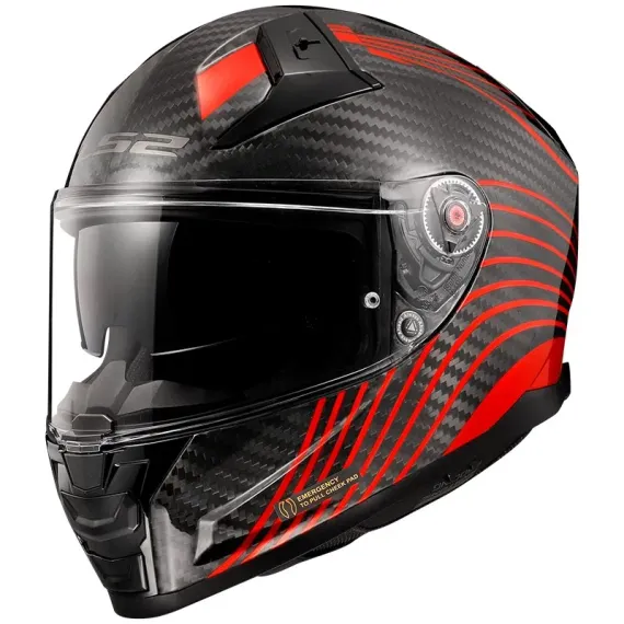 CASCO LS2 FF811 VECTOR II CARBON FLUX ROJO