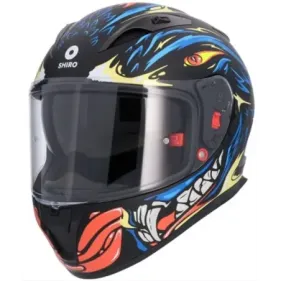 CASCO SHIRO SH-605 RAPAZ NEGRO MATE AZUL