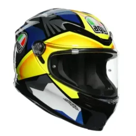 CASCO AGV K6 JOAN MIR NEGRO AZUL AMARILLO FLUOR