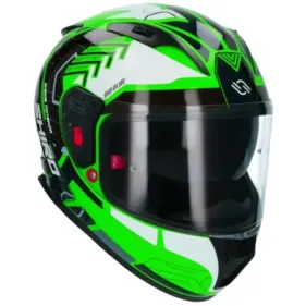 CASCO SHIRO SH-605 POTENZA VERDE FLUOR NEGRO BLANCO