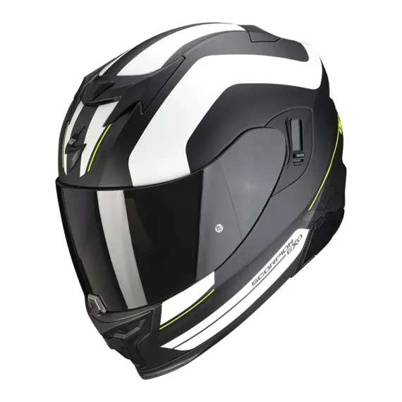 CASCO SCORPION EXO-520 AIR LEMANS NEGRO MATE PLATA BLANCO