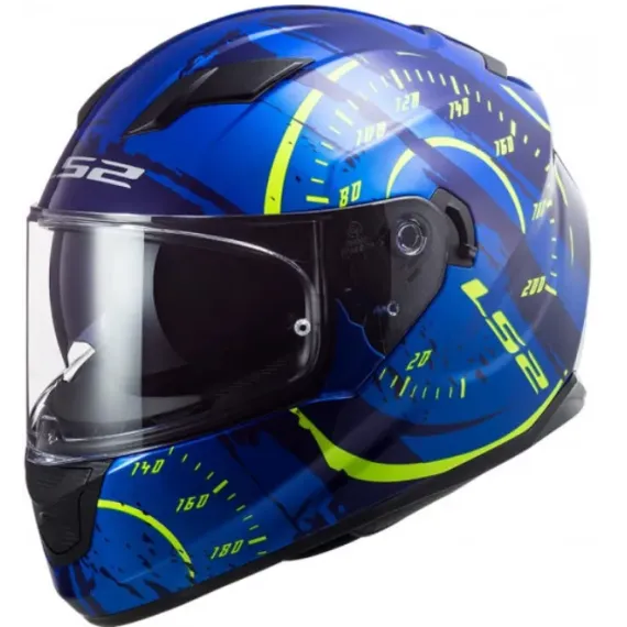 CASCO LS2 FF320 STREAM EVO TACHO AZUL AMARILLO FLUOR