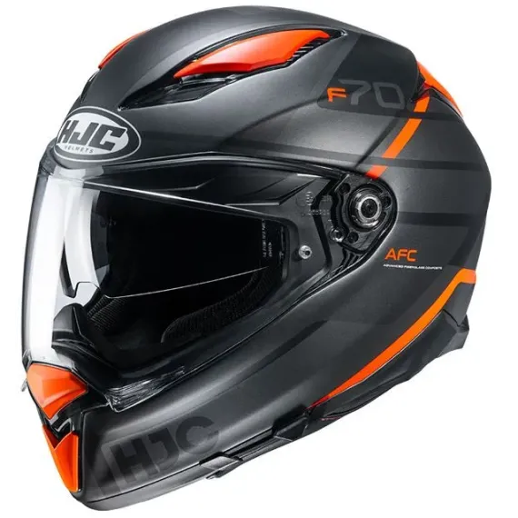 CASCO HJC F70 TINO MC7SF NEGRO MATE NARANJA