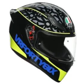 CASCO AGV K1 SPEED 46 VALENTINO ROSSI NEGRO AMARILLO FLUOR AZUL