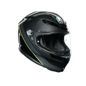 CASCO AGV K6 MINIMAL PLATA NEGRO AMARILLO FLUOR