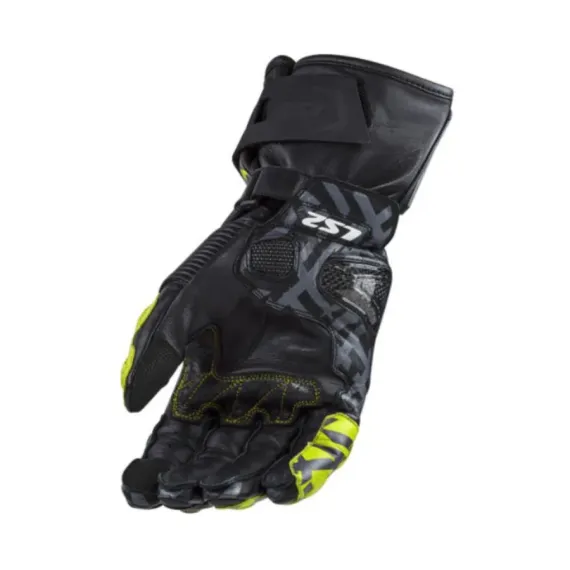 GUANTES LS2 FENG RACING NEGRO AMARILLO FLUOR