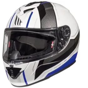 CASCO MT RAPIDE DUEL D5 BLANCO AZUL