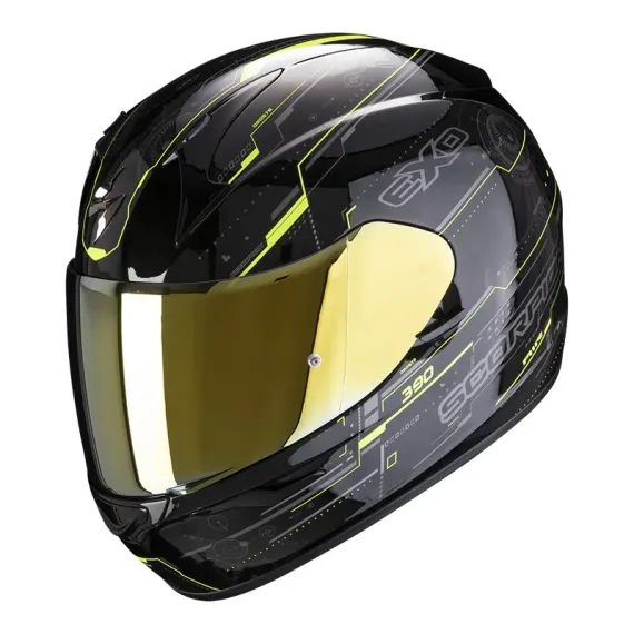 CASCO SCORPION EXO-390 BEAT AMARILLO FLUOR NEGRO