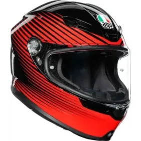 CASCO AGV K6 RUSH NEGRO ROJO