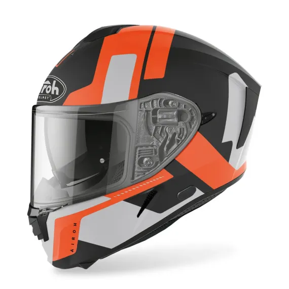 CASCO AIROH SPARK SHOGUN NEGRO MATE NARANJA GRIS