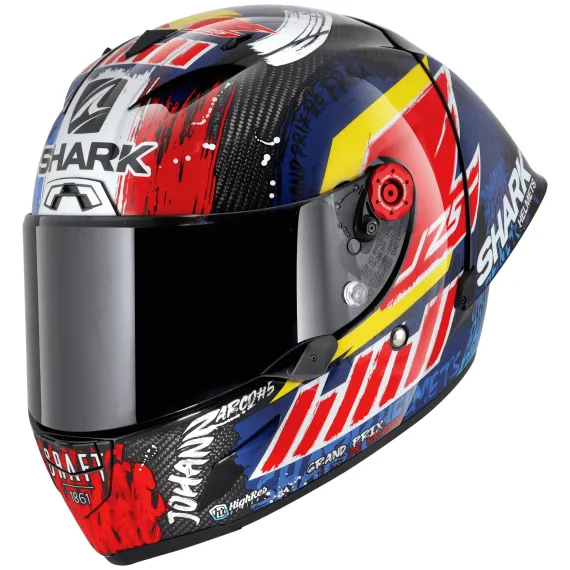 CASCO SHARK RACE-R PRO GP REPLICA JOHANN ZARCO CHAKRA DVB CARBONO AZUL ROJO