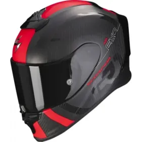 CASCO SCORPION EXO-R1 EVO CARBON AIR MG NEGRO MATE ROJO