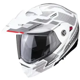 CASCO SCORPION ADX-2 CARRERA BLANCO PERLA PLATA