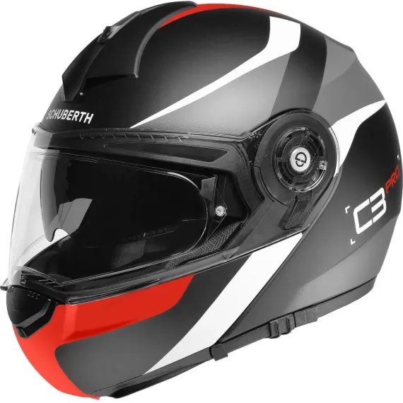 CASCO SCHUBERTH C3 PRO SESTANTE NEGRO MATE ROJO