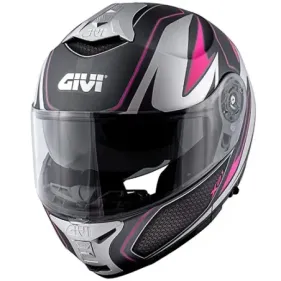 CASCO GIVI X21 CHALLENGER SHIVER TITANIO PLATA ROSA