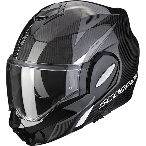 CASCO SCORPION EXO-TECH EVO CARBON TOP NEGRO BLANCO