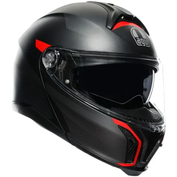 CASCO AGV TOURMODULAR FREQUENCY ANTRACITA MATE ROJO