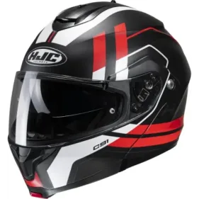 CASCO HJC C91 OCTO MC1SF NEGRO MATE BLANCO ROJO