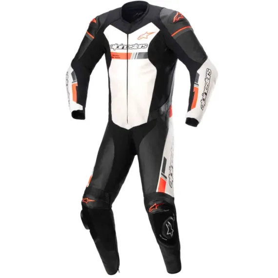 MONO ALPINESTARS GP FORCE CHASER 1 PIEZA NEGRO BLANCO ROJO FLUOR