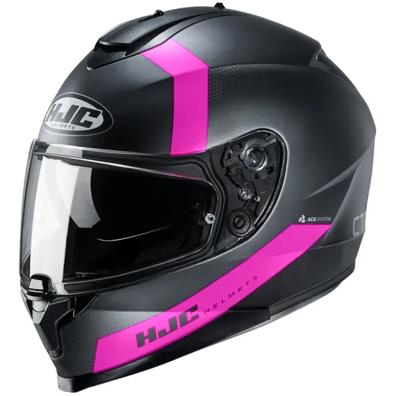 CASCO HJC C70 EURA MC8SF NEGRO MATE ROSA