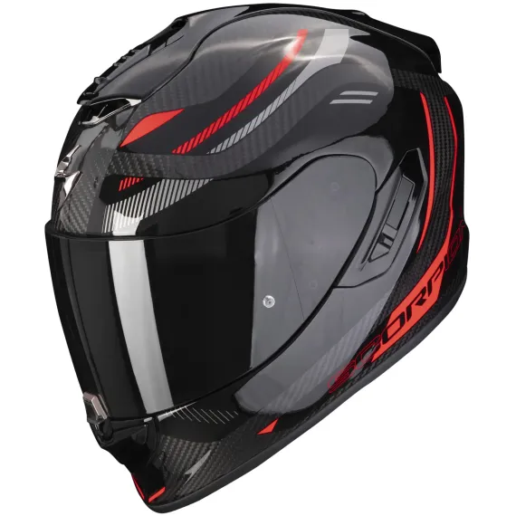 CASCO SCORPION EXO-1400 EVO CARBON AIR KYDRA NEGRO ROJO