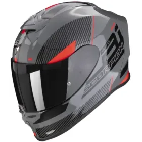 CASCO SCORPION EXO-R1 EVO AIR FINAL GRIS NEGRO ROJO