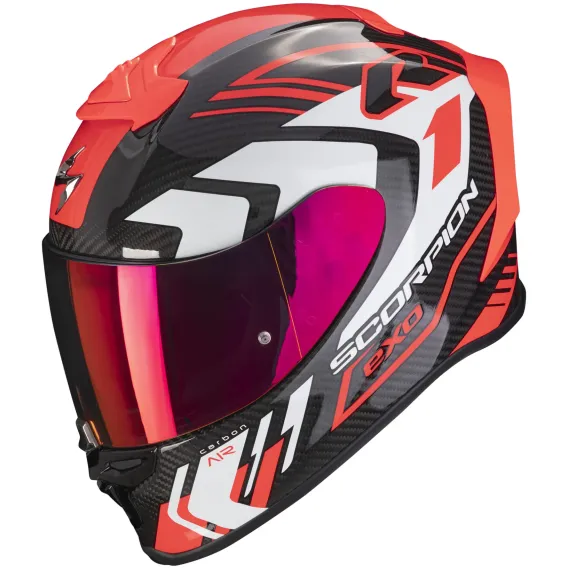 CASCO SCORPION EXO-R1 EVO CARBON AIR SUPRA NEGRO ROJO