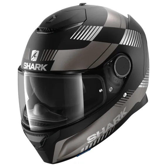 CASCO SHARK SPARTAN 1.2 STRAD MAT KAS NEGRO MATE ANTRACITA PLATA