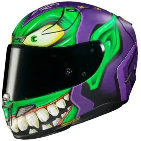 CASCO HJC RPHA 11 GREEN GOBLIN DUENDE VERDE MARVEL MC48SF MORADO MATE VERDE