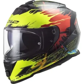 CASCO LS2 FF800 STORM DROP NEGRO AMARILLO FLUOR ROJO