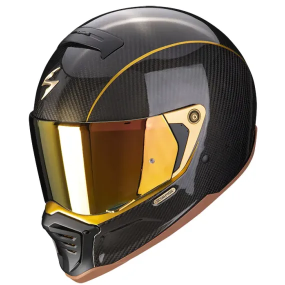 CASCO SCORPION EXO-HX1 CARBON SE SOLID NEGRO ORO