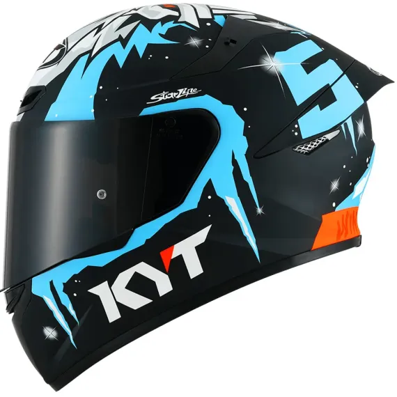 CASCO KYT TT COURSE JAUME MASIA WINTER TEST REPLICA NEGRO MATE AZUL BLANCO