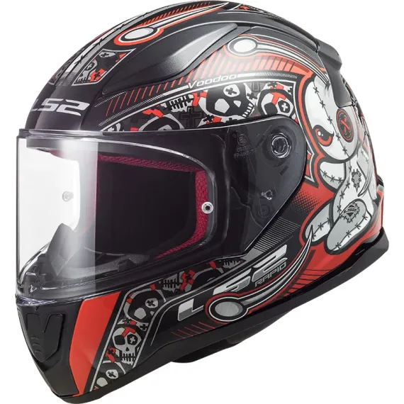 CASCO LS2 FF353 RAPID MINI INFANTIL VOODOO NEGRO ROJO