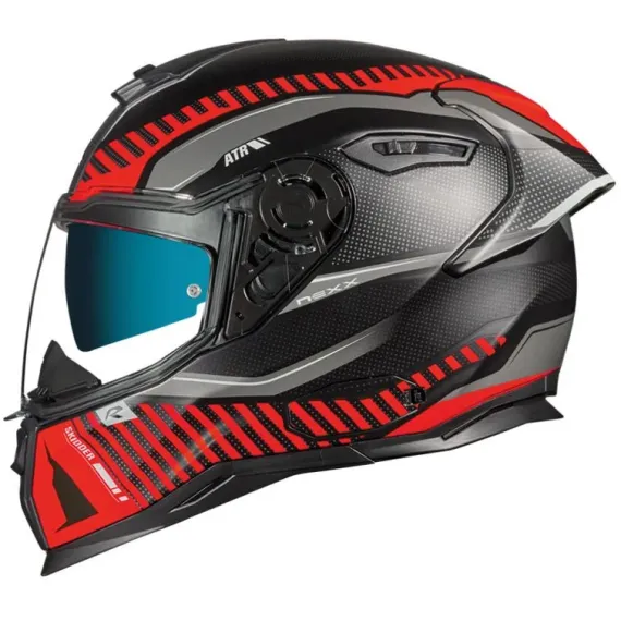 CASCO NEXX SX.100R SKIDDER NEGRO MATE ROJO