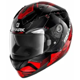 CASCO SHARK RIDILL 1.2 MECCA KRS NEGRO ROJO PLATA