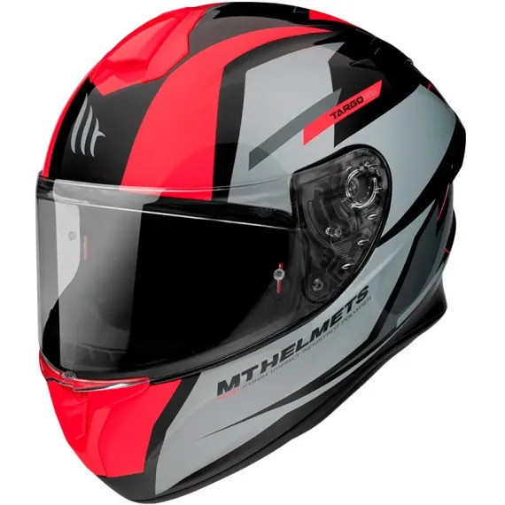 CASCO MT TARGO PRO SOUND A5 ROJO FLUOR