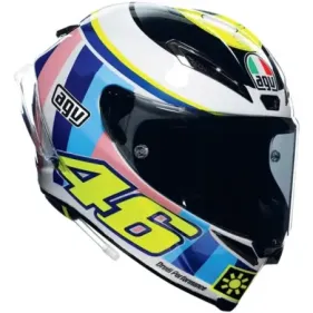 CASCO AGV PISTA GP RR ECE 2206 DOT LIMITED EDITION VALENTINO ROSSI ASSEN 2007 BLANCO AZUL AMARILLO FLUOR ROSA