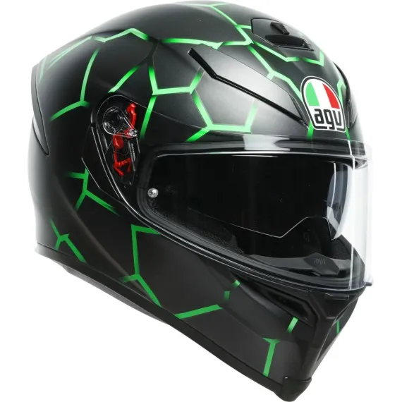 CASCO AGV K5 S VULCANUM NEGRO MATE VERDE