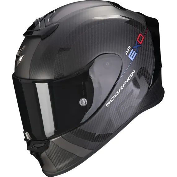 CASCO SCORPION EXO-R1 EVO CARBON AIR MG NEGRO MATE PLATA