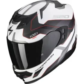 CASCO SCORPION EXO-520 EVO AIR ELAN BLANCO MATE PLATA ROJO