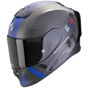 CASCO SCORPION EXO-R1 EVO CARBON AIR MG NEGRO MATE AZUL