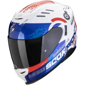 CASCO SCORPION EXO-520 EVO AIR TITAN BLANCO AZUL ROJO