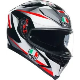 CASCO AGV K5 S PLASMA BLANCO NEGRO ROJO