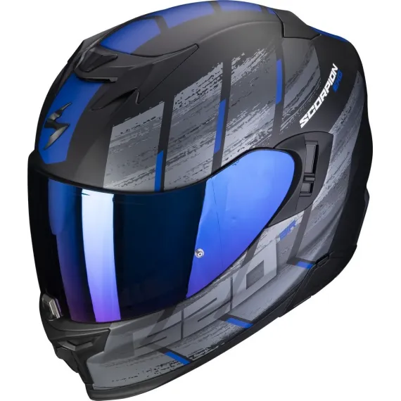 CASCO SCORPION EXO-520 EVO AIR MAHA NEGRO MATE AZUL