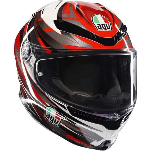 CASCO AGV K6 S REEVAL BLANCO ROJO GRIS