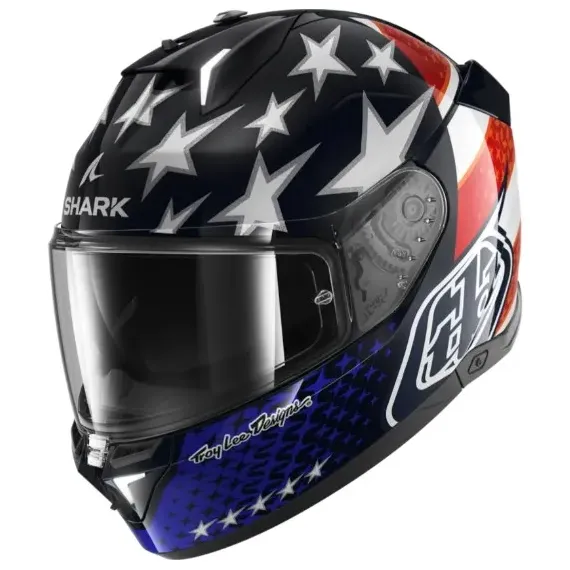 CASCO SHARK SKWAL I3 US FLAG TROY LEE DESIGNS BRW AZUL ROJO BLANCO