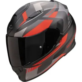 CASCO SCORPION EXO-491 ABILIS NEGRO MATE PLATA ROJO